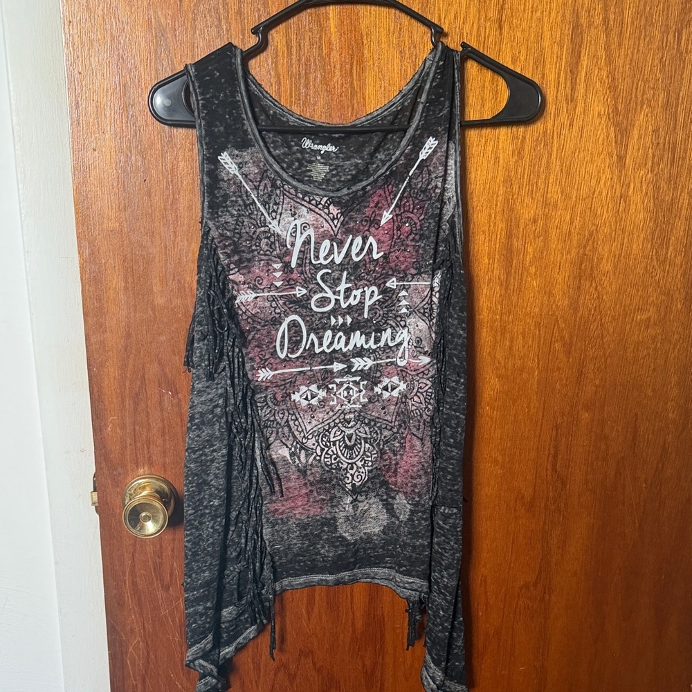 Wrangler Black and Gray Sleeveless Tank Top